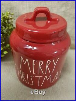 NEW Rae Dunn by Magenta Holiday MERRY CHRISTMAS Red Canister (VHTF)
