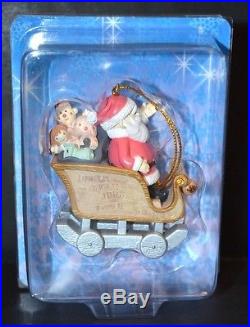 NEW SANTA CLAUSE & SLEIGH Rudolph the Red nosed Reindeer Ornament 1992 by Enesco