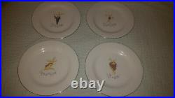 NEW S/4 Pottery Barn Reindeer 11 dinner plates prancer vixen dasher dancer
