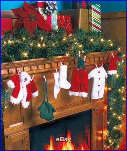 NEW Santa Clause Laundry Garland- Christmas Holiday Decoration Mantel/ Railing