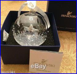 NEW Swarovski Annual 2014 Crystal Glass Ball 3D STAR Ornament 5059023 with Box COA