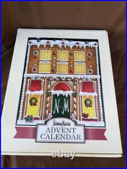 NEW Vintage Neiman Marcus Christmas Advent Calendar Wooden With Doors RARE HTF
