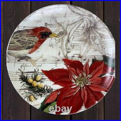 NEW Vintage Y2K Pottery Barn Christmas Songbird Floral Set 4 8.25 Plates Boxed NEW Vintage Y2K Pottery Barn Christmas Songbird Floral Set 4 8.25 Plates Boxed