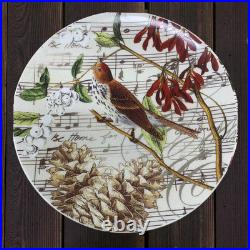 NEW Vintage Y2K Pottery Barn Christmas Songbird Floral Set 4 8.25 Plates Boxed NEW Vintage Y2K Pottery Barn Christmas Songbird Floral Set 4 8.25 Plates Boxed