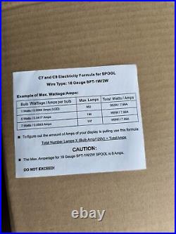 NEW WINTERGREEN LIGHTING 1000 feet C7/C9 Christmas Spool Green Wire with Socket