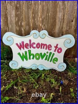 NEW Welcome to Whoville Sign Thing One and Two WOOD Lawn Yard Art Decorations