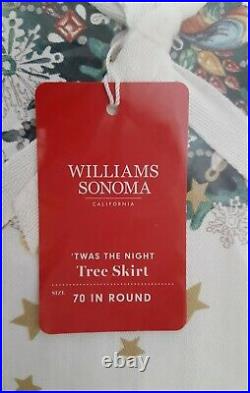 NEW Williams Sonoma'Twas the Night Before Christmas Tree Skirt 70 Diameter