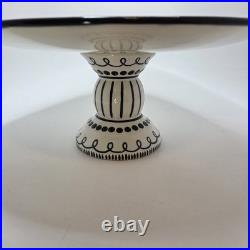 NEW WithTag M Bagwell Mix & Match Black White 12 Pedestal Cake Stand RARE