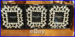 NEW in Box TAHARI Home Set of 3 Picture Frame Ornaments with Crystals/Rhinestone