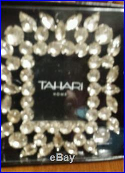 NEW in Box TAHARI Home Set of 3 Picture Frame Ornaments with Crystals/Rhinestone