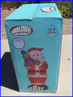 NIB 16' Airblown Inflatable Colossal Santa withGifts and Lights Gemmy Industries