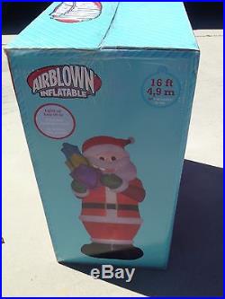 NIB 16′ Airblown Inflatable Colossal Santa withGifts and Lights Gemmy Industries