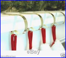 NIB 4 Brass Original Mantle Clip Christmas Stocking Hanger Holder by Haute Decor