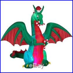 NIB 9' Christmas Dragon w Candy Canes Inflatable Airblown Yard Decor