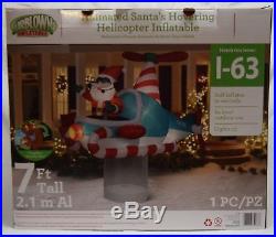 NIB Animated Santa’s Hovering Helicopter 7ft. Christmas Inflatable outdoor decor
