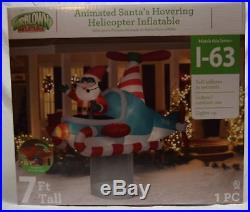 NIB Animated Santa's Hovering Helicopter 7ft. Christmas Inflatable outdoor decor