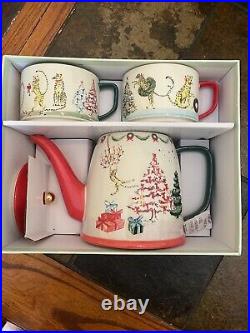 NIB Anthropologie Susannah Garrod Tis The Season Tea For Two Set