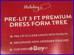 NIB Dress Form Pre-lit Tree Manaquin 3 Ft Window Store Display Stand Xmas NEW