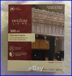 NIB Holiday Living 300 Icicle Lights Clear/White 20ft Length Wedding/Party/Garde