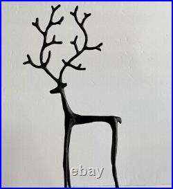 NIB Pottery Barn Bronze Sculpted Reindeer Deer Medium Size Christmas Holiday