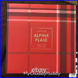 NIB Pottery Barn S/8 SILLY STAG & ALPINE PLAID PLATES 4 Appetizer & 4 Salad