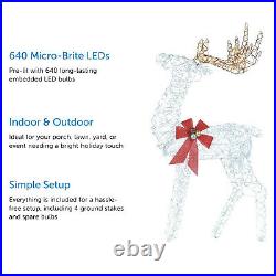 NOMA Pre Lit Micro Brite Deer Holiday Christmas Lawn Decoration, White(Open Box)