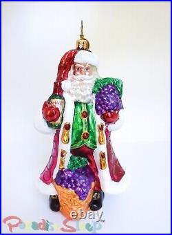 NWOT Christopher Radko, Santa with Wine Glass Ornament. RARE, Retired