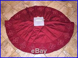 NWT $695 Kim Seybert Neiman Marcus Red Beaded Crystal Christmas Tree Skirt 62