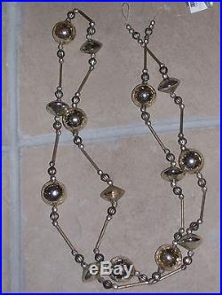 NWT 6' Silver Mercury Glass Fancy Antiqued Bead Christmas Garland