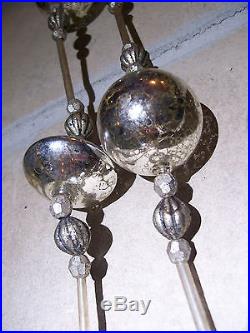 NWT 6' Silver Mercury Glass Fancy Antiqued Bead Christmas Garland