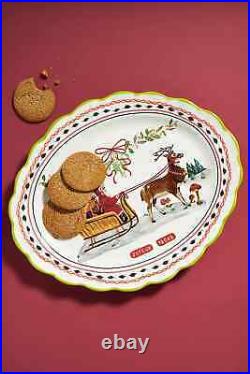 NWT ANTHROPOLOGIE Exclusive Nathalie Lete Santa Sleigh Platter Holiday Christmas