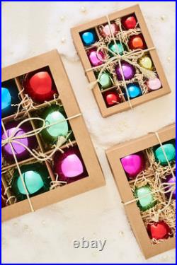 NWT Anthropologie set of 9 glass mirrored 4 Shining Ball Ornaments Christmas