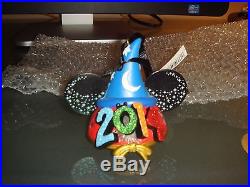 NWT DISNEY MICKEY MOUSE CHRISTMAS LIGHT UP ORMANENT EAR HAT 2014 DATE