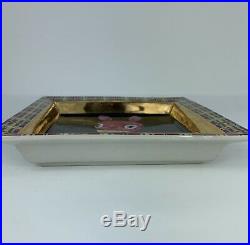 NWT Nathalie Lete x Tozai Square Decorative Dish/Tray and Matching Box, Bunny V2