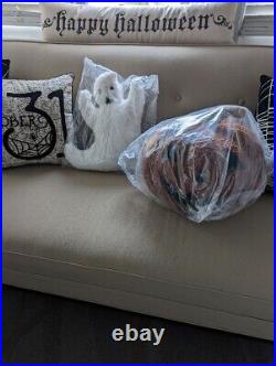 NWT POTTERY BARN JACK-O'-LANTERN & GHOST Shaped Pillows Halloween SOLD OUT