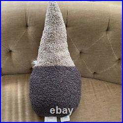 NWT Pottery Barn Clarke Gnome Shaped Pillow Gray Plush Christmas 25x30 NEW