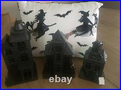 NWT Pottery Barn Haunted House, Set of 3, Includes hard to find Large