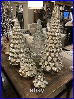 NWT Pottery Barn S/4 MERCURY GLASS TREE LARGE Medium SMALL & Mini CHRISTMAS