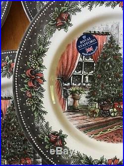 NWT Set of 12 Royal Stafford Christmas Tree Dinner Plates