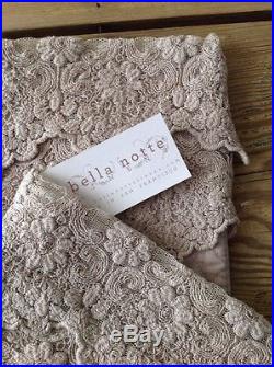NWT Set of 3 Bella Notte Linens Christmas Stockings with Olivia Lace In Powder