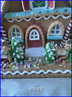 NWT Sugarplum Dreams Christmas Santa's Sleigh Colorful Frosted Glitter LED House