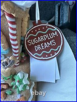 NWT Sugarplum Dreams Christmas Santa's Sleigh Colorful Frosted Glitter LED House