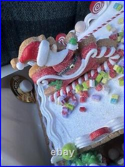 NWT Sugarplum Dreams Christmas Santa's Sleigh Colorful Frosted Glitter LED House
