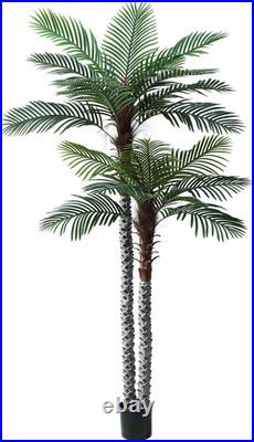 Nafresh 8Ft Tall UV Resistant Faux Palm Tree, 96In Artificial Palm Tree Indoor O
