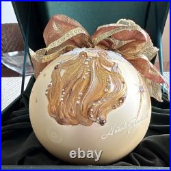 Natalie Sarabella Hand Painted Glass Angel Round Christmas Bauble Ornament Natalie Sarabella Hand Painted Glass Angel Round Christmas Bauble Ornament