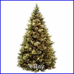 National Tree 7.5′ Carolina Pine Tree withFlocked Cones/750 Clear Lights