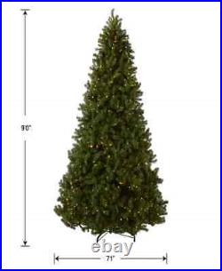 National Tree 9' Dunhill Fir Hinged Tree with 900 Low Voltage Dual LED Light NIB