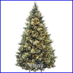 National Tree Carolina Pine 7.5 Foot Holiday Prelit Christmas Tree Metal Stand