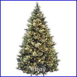 National Tree Carolina Pine 7.5 Foot Holiday Prelit Christmas Tree Metal Stand