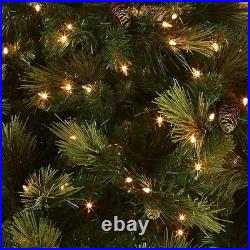 National Tree Carolina Pine 7.5 Foot Holiday Prelit Christmas Tree Metal Stand